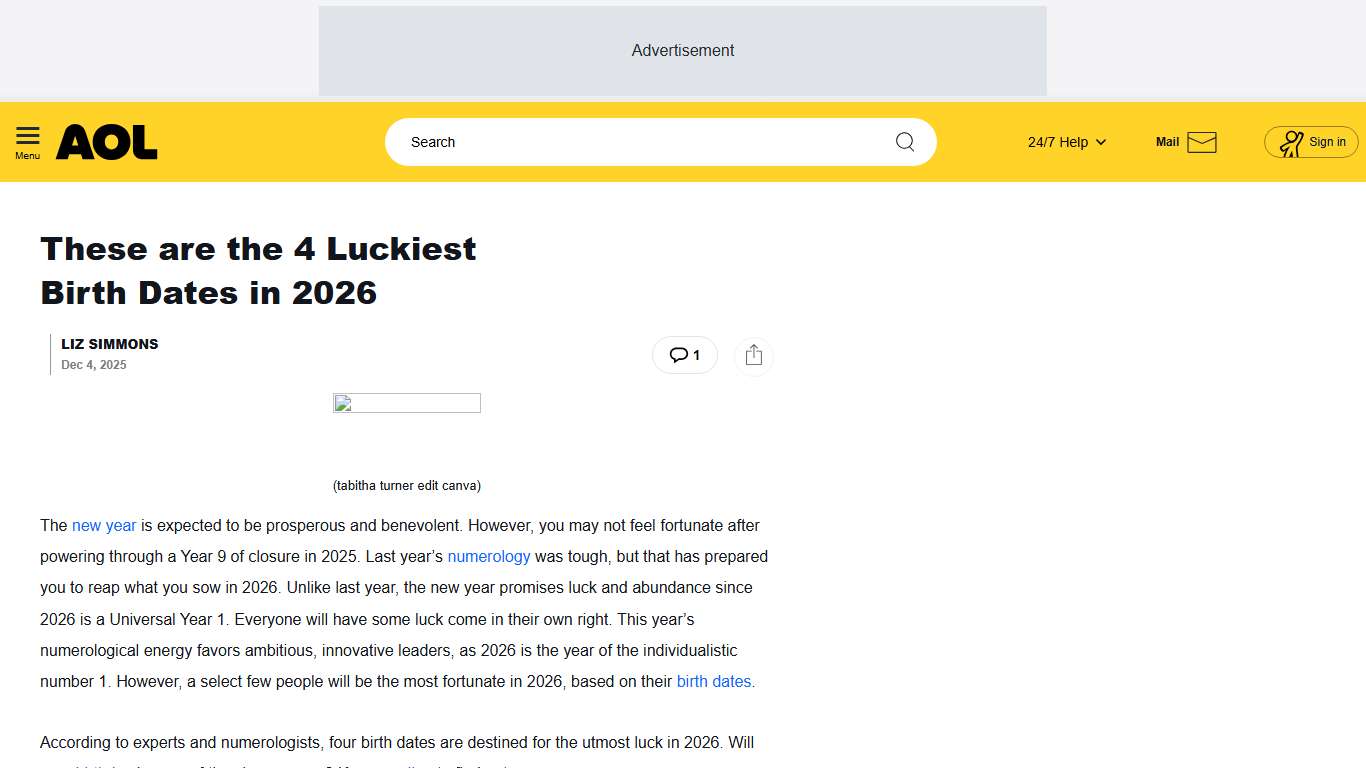 These are the 4 Luckiest Birth Dates in 2026 - AOL